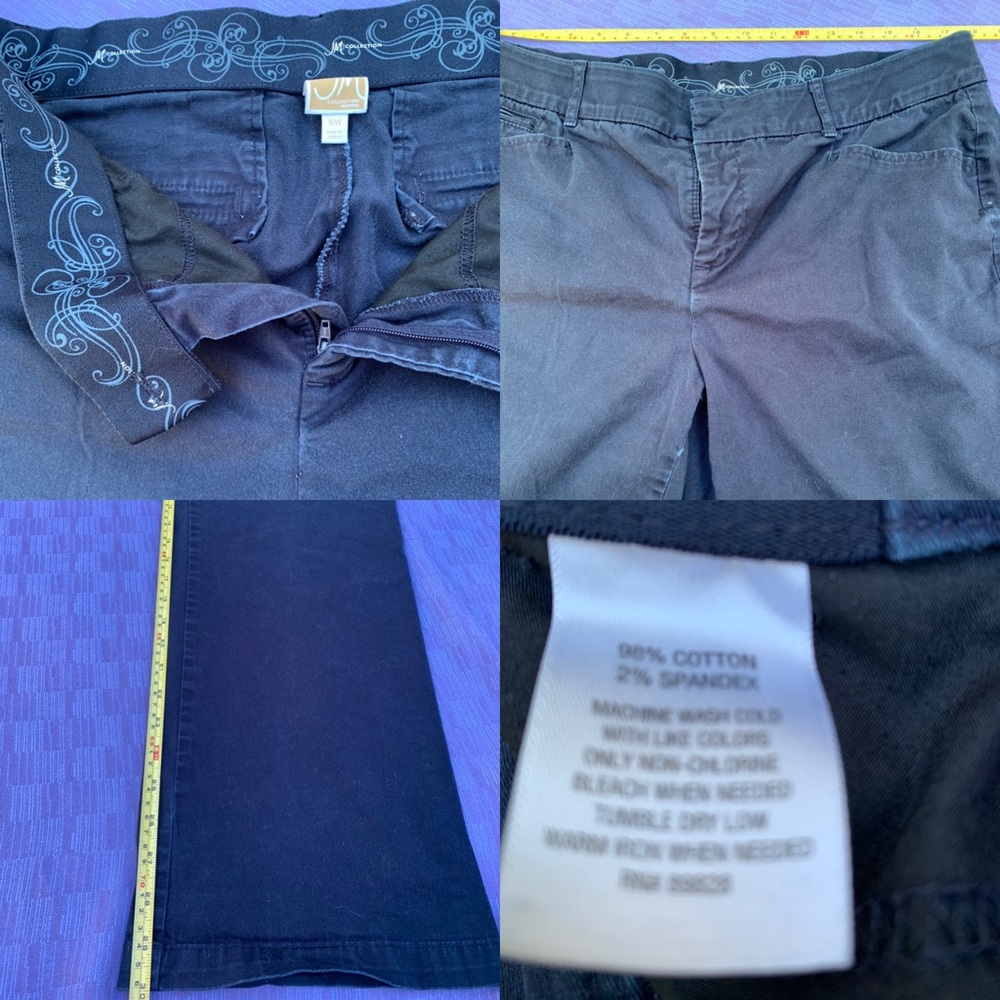 JM Collection 16W Navy Chinos